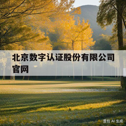 北京数字认证股份有限公司官网的简单介绍